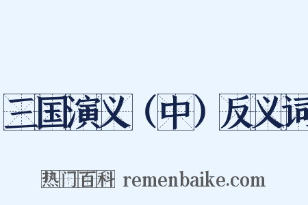 三国演义（中）反义词是什么意思的图片